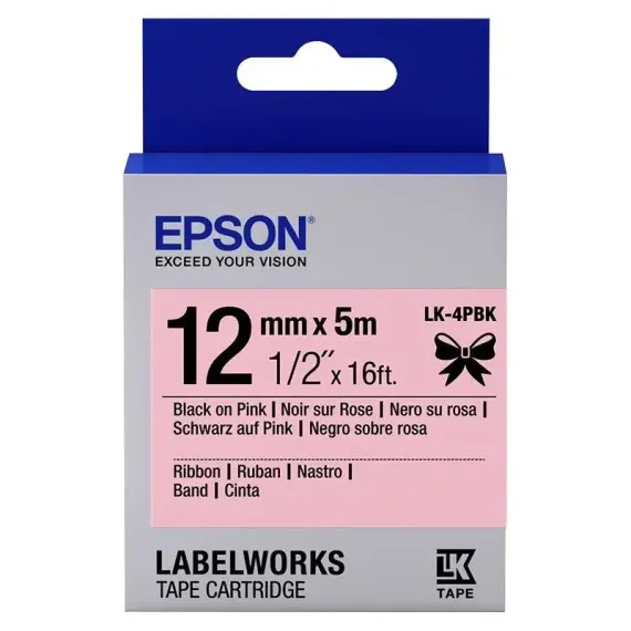 CARTUS DE BANDA EPSON LK-4PBK, 12 MM X 5 M