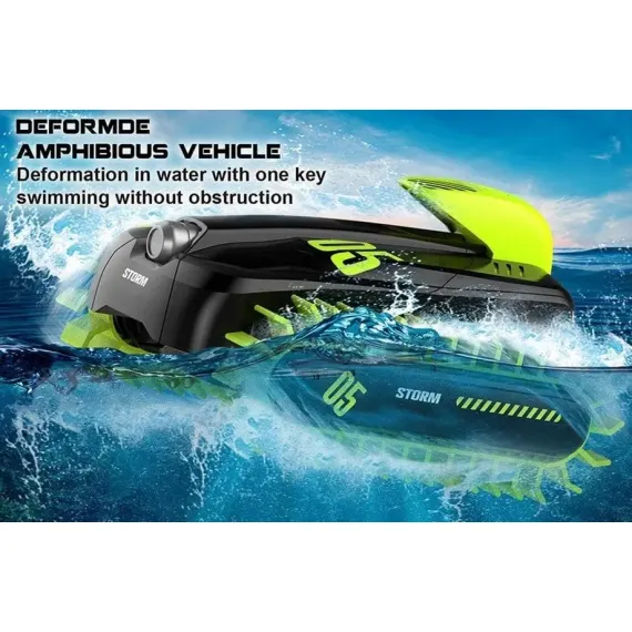 JUCARIE CU TELECOMANDA CRAZON DEFORMATION AMPHIBIOUS CAR, NEGRU/VERDE (18SL02)