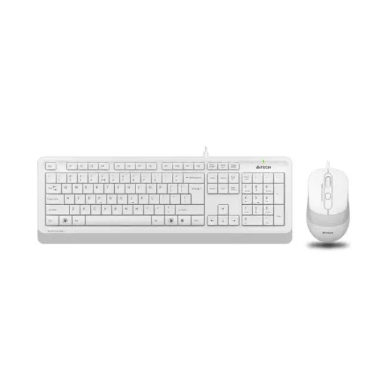 SET TASTATURA + MOUSE A4TECH F1010, CU FIR, ALB/GRI