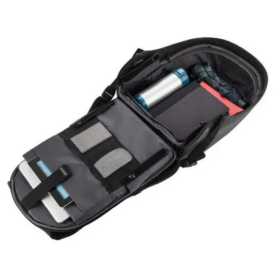 RUCSAC PENTRU LAPTOP BOBBY HERO REGULAR, 15.6", PIELE ARTIFICIALA, GRI