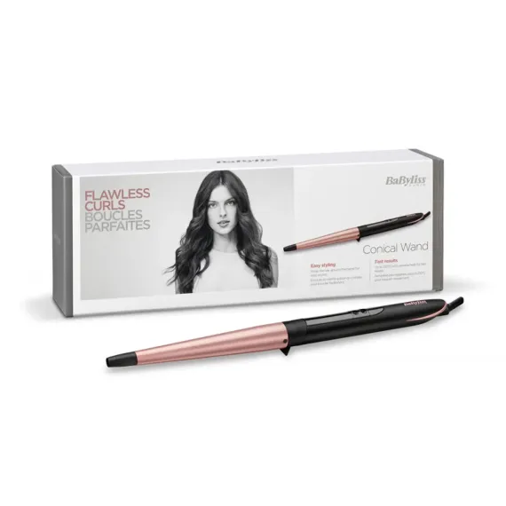ONDULATOR DE PAR BABYLISS CONICAL WAND C454E, NEGRU | ROZ