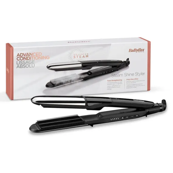 ВЫПРЯМИТЕЛЬ ДЛЯ ВОЛОС BABYLISS 2-IN-1 STEAM SHINE | ST496E, ЧЁРНЫЙ