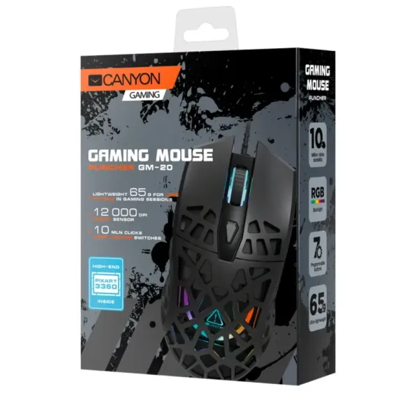 ИГРОВАЯ МЫШЬ CANYON PUNCHER, ЧЁРНЫЙ