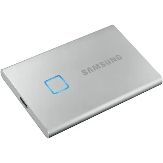 ВНЕШНИЙ ПОРТАТИВНЫЙ SSD-НАКОПИТЕЛЬ SAMSUNG PORTABLE SSD T7 TOUCH, 500 GB, СЕРЕБРИСТЫЙ (MU-PC500S/WW)