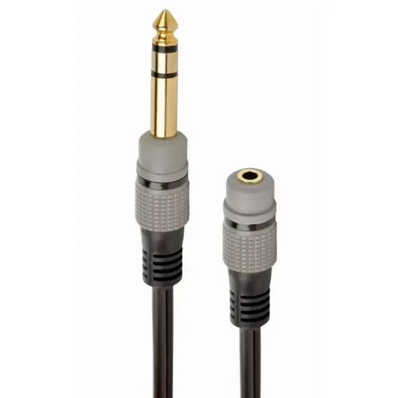 AUDIO ADAPTOR CABLEXPERT A-63M35F-0.2M, 3.5MM 3-PIN (F) - 6.35MM 3-PIN (M), 0,2M, NEGRU