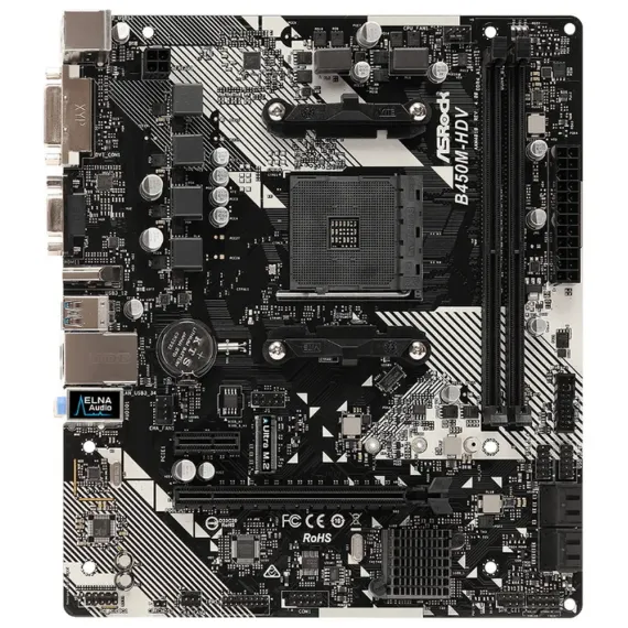 МАТЕРИНСКАЯ ПЛАТА ASROCK B450M-HDV R4.0, AM4, AMD B450, MICRO-ATX