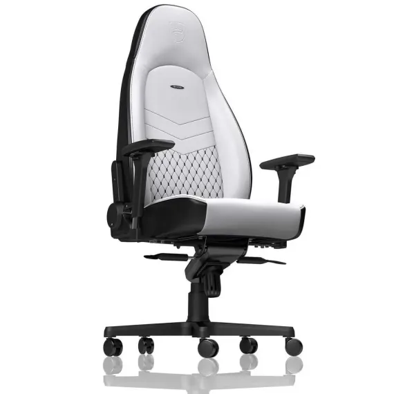 ИГРОВОЕ КРЕСЛО NOBLECHAIRS ICON, ИСКУССТВЕННАЯ КОЖА, БЕЛЫЙ/ЧЁРНЫЙ