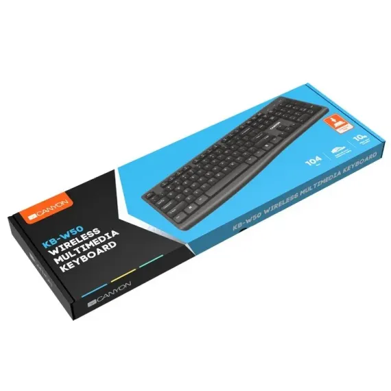 TASTATURA CANYON KB-W50, FARA FIR, NEGRU