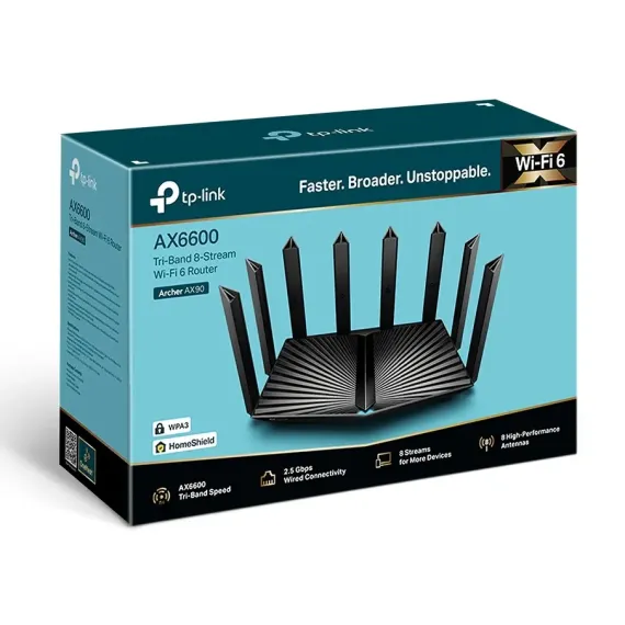 ROUTER FARA FIR TP-LINK ARCHER AX90, NEGRU