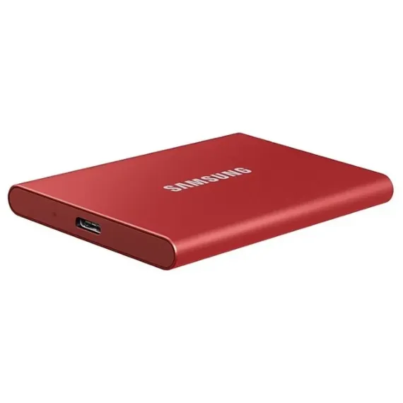 ВНЕШНИЙ ПОРТАТИВНЫЙ SSD-НАКОПИТЕЛЬ SAMSUNG PORTABLE SSD T7,  2 TB, КРАСНЫЙ (MU-PC2T0R/WW)