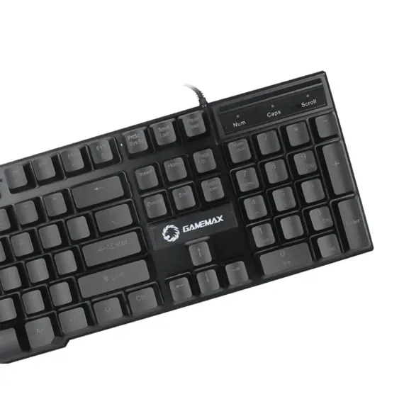 TASTATURA GAMEMAX K207, CU FIR, NEGRU