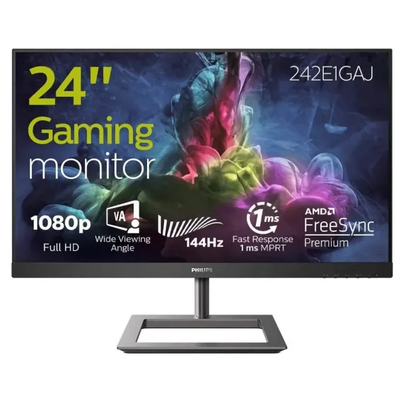 23,8" MONITOR PHILIPS 242E1GAJ, VA 1920X1080 FHD, NEGRU