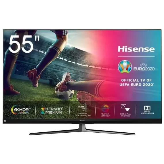 55" QLED SMART TV HISENSE 55U8QF, 3840X2160 4K UHD, VIDAA U OS, NEGRU
