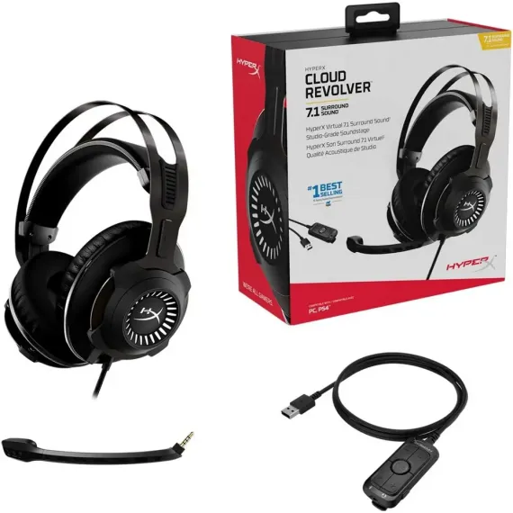 CASTI GAMING HYPERX CLOUD REVOLVER +7.1, CU FIR, NEGRU