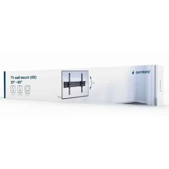 НАКЛОННОЕ НАСТЕННОЕ КРЕПЛЕНИЕ GEMBIRD WM-65T-01, ЧЁРНЫЙ