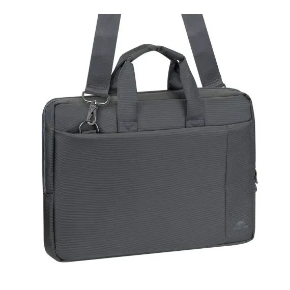 СУМКА ДЛЯ НОУТБУКА RIVACASE CENTRAL, 15.6", ПОЛИЭСТЕР, СЕРЫЙ