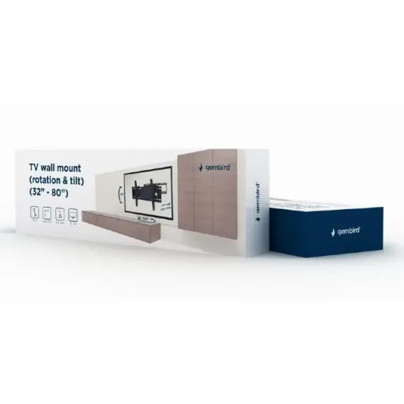 НАСТЕННОЕ КРЕПЛЕНИЕ ДЛЯ ТЕЛЕВИЗОРА GEMBIRD WM-80RT-01, ЧЁРНЫЙ