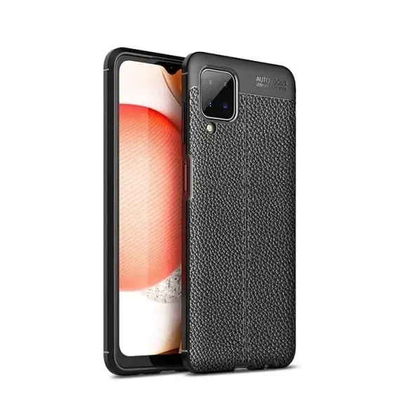 ЧЕХОЛ XCOVER GALAXY A12 - LEATHER, ЧЁРНЫЙ
