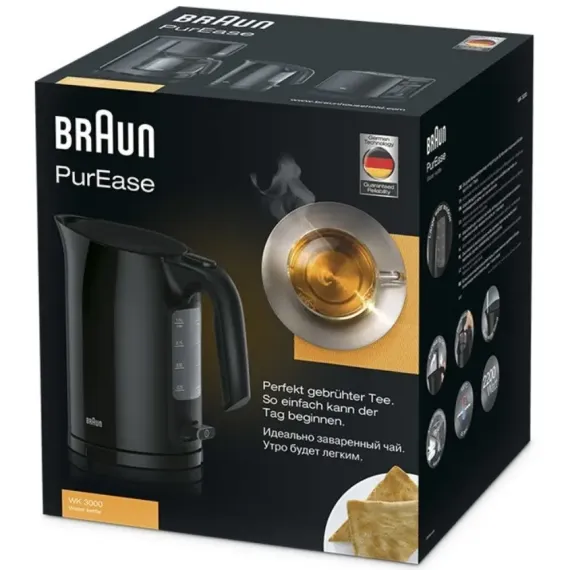 FIERBATOR ELECTRIC BRAUN WK3000BK, NEGRU