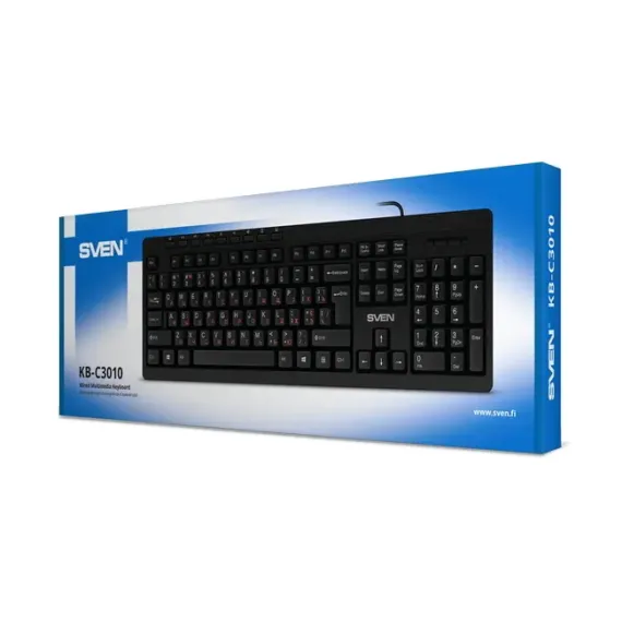 КЛАВИАТУРА SVEN KB-C3010, ПРОВОДНОЕ, ЧЁРНЫЙ