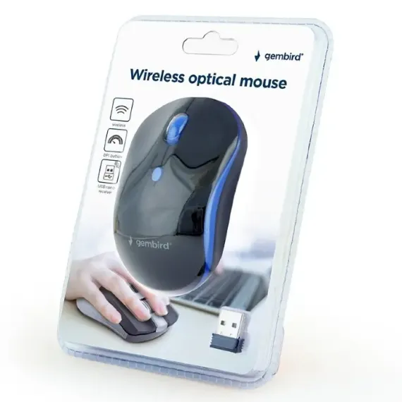 MOUSE WIRELESS GEMBIRD MUSW-4B-03-B, NEGRU/ALBASTRU
