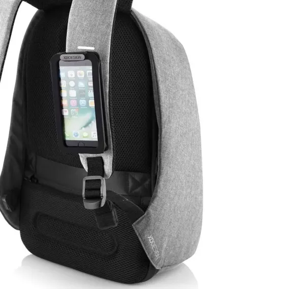 RUCSAC PENTRU LAPTOP BOBBY PRO, 15.6", PIELE ARTIFICIALA, GRI