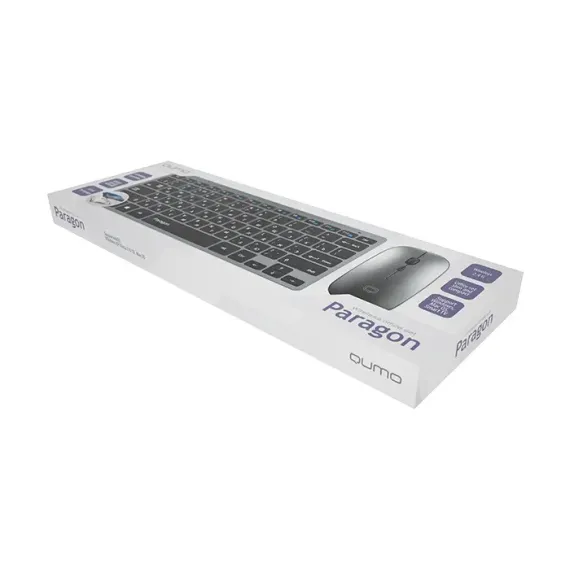 SET TASTATURA + MOUSE QUMO PARAGON, FARA FIR, ARGINTIU