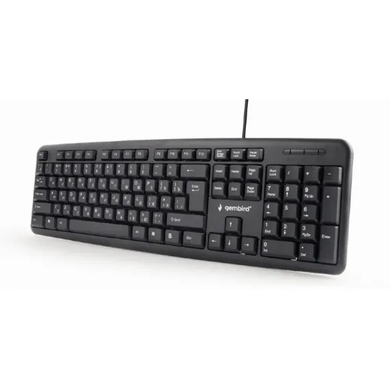 TASTATURA GEMBIRD KB-U-103-RU, CU FIR, NEGRU