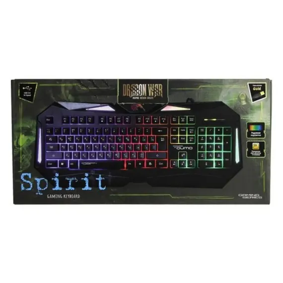 TASTATURA QUMO SPIRIT, CU FIR, NEGRU