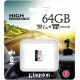 64GB microSD Class10 A1 UHS-I FC Kingston High Endurance, 600x, Up 64GB microSD Class10 A1 UHS-I FC Kingston High Endurance, 600x, Up