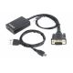 Адаптер Gembird  A-VGA-HDMI-01, VGA to HDMI / 0.15m / black Адаптер Gembird  A-VGA-HDMI-01, VGA to HDMI / 0.15m / black