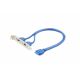 Адаптер Gembird CC-USB3-RECEPTACLE, Dual USB 3.0 receptacle on bracket Адаптер Gembird CC-USB3-RECEPTACLE, Dual USB 3.0 receptacle on bracket