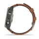 Garmin Fenix 7 Sapphire Solar Titanium with Chestnut Leather Band (includes graphite silicone band)