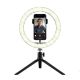 Trust Maku, Ring Light Vlogging kit, Improve your vlogs with this 10 inch ring light, including remote controls, tripod and phone clamp