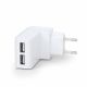 Universal USB Charger - Gembird EG-U2C2A-03-W, 2-port universal USB charger, 2.1 A, White