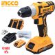Шуруповёрт аккумуляторный INGCO  Li-Ion 20V/2*2A CDLI2002 Шуруповёрт аккумуляторный INGCO  Li-Ion 20V/2*2A CDLI2002
