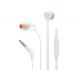 JBL T110 White In-Ear Headphones, 20Hz–20kHz, Microphone, Remote, Cable, JBLT110WHT