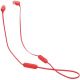 JBL Tune T125BT Red Bluetooth Wireless In-Ear Headphones, 20Hz-20kHz, 16 Ohms, 96dB, Microphone, Remote, BT5.0, 120 mAh Lithium-Ion Polymer up to 16 hours,
