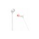 JBL Tune T125BT White Bluetooth Wireless In-Ear Headphones, 20Hz-20kHz, 16 Ohms, 96dB, Microphone, Remote, BT5.0, 120 mAh Lithium-Ion Polymer up to 16 hours,