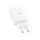 Зарядное устройство Hoco C99A PD20W+QC3.0 three-port (2C1A) charger (EU) , Output 2xType-C & 1xUSB, white 767554 Зарядное устройство Hoco C99A PD20W+QC3.0 three-port (2C1A) charger (EU) , Output 2xType-C & 1xUSB, white 767554
