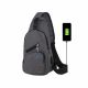 Rucsac Sling Iggy, polyester,1 bretea, 1 compartiment principal, 2 compartimente frontale, 32x16x6.9cm, mufa USB incarcare+cablu, gri,"IGSL-SLING-GY"