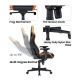 Игровое кресло Lumi Premium Gaming Chair CH06-34 with Headrest & Lumbar Support CH06-34, Black/Orange, PVC Leather, 4D Armrest, Steel Frame, 350mm Nylon Plastic Base, PU Caster, 80mm Class 4 Gas Lift, Weight Capacity 180 Kg