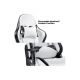Игровое кресло Lumi Premium Gaming Chair CH06-36 with Headrest & Lumbar Support , Black/White, PVC Leather, 2D Armrest, Steel Frame, 350mm Nylon Plastic Base, PU Caster, 80mm Class 4 Gas Lift, Weight Capacity 180 Kg