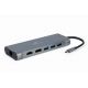 Адаптер 8-in-1 Cablexpert A-CM-COMBO8-01 / USB Type-C 8-in-1 multi-port adapter (Hub3.0 + HDMI + DisplayPort + VGA + PD + card reader + Gigabit LAN port + stereo audio)