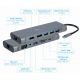 Адаптер 8-in-1 Cablexpert A-CM-COMBO8-01 / USB Type-C 8-in-1 multi-port adapter (Hub3.0 + HDMI + DisplayPort + VGA + PD + card reader + Gigabit LAN port + stereo audio)