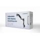 Arm for 1 monitor 17"-32" - Gembird MA-DA1P-01, Adjustable desk display mounting arm, Gas spring 2-9 kg, VESA 75/100, arm rotates, extends and retracts, tilts to change reading angles, and allows to rotate display from landscape-to-portrait mode