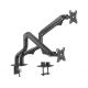 Arm for 2 monitors 17"-32" - Gembird MA-DA2-02, Steel (1.35 mm), Gas spring 2-8 kg, VESA 75/100, arm rotates, extends and retracts, tilts to change reading angles, and allows to rotate display from landscape-to-portrait mode