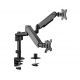 Arm for 2 monitors 17"-32" - Gembird MA-DA2P-01, Adjustable desk 2 displays mounting arm, Gas spring 2-9 kg, VESA 75/100, arm rotates, extends and retracts, tilts to change reading angles, and allows to rotate display from landscape-to-portrait mode