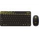 Logitech Wireless Desktop MK240 Nano USB, Keyboard + Mouse, 2.4GHz nano USB receiver, Black/Chartreuse Yellow, Retail - RUS