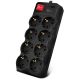 Surge Protector SVEN SF-08-16, 8 Sockets, 3.0m, Black